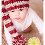 Baby Long Tail Stripey Elf Hat Free Crochet Pattern