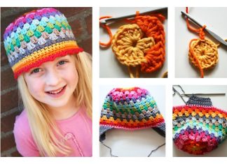 Granny Stitch Rainbow Beanie Hat Free Crochet Pattern