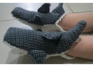 Shark Baby Slippers Free Crochet Pattern