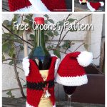 Santa Bottle Jacket & Matching Hat Free Crochet Pattern