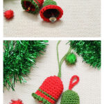 Christmas Bell Ornaments Free Crochet Pattern and Video Tutorial