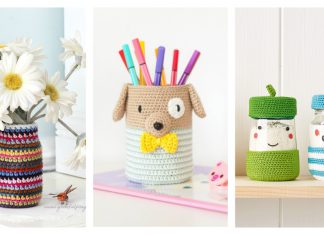 Crochet Cozy for Jars or Cans Free Pattern