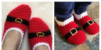 Crochet Santa Slipper Free Patterns