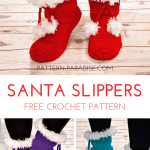 Santa Slippers Free Crochet Pattern
