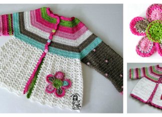 Crochet Flower Cardigan Sweater Free Pattern