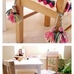 Crochet Granny Square Chair Cover with Tassels Free Pattern