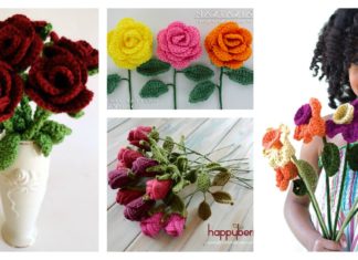 Valentine’s Day Crochet Flowers Free Patterns