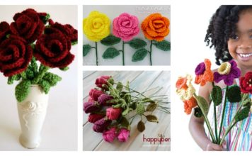 Valentine’s Day Crochet Flowers Free Patterns