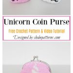 Unicorn Coin Purse Free Crochet Pattern and Video Tutorial