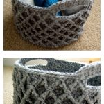 Waffle Stitch Diamond Trellis Basket Free Crochet Pattern