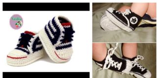 Crochet Baby Converse Sneakers Free Pattern and Video Tutorial