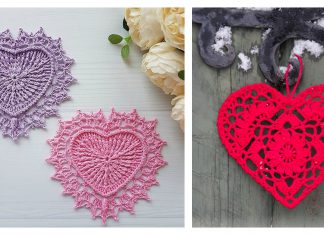Crochet Lovely Heart Doilies Free Patterns Great for Valentine's Day
