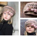 Crochet Puff Stitch Hat with Bow Free Pattern