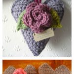 Crochet Rose Heart Free Pattern
