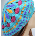 Turquoise Mandala Slouchie Beanie Free Crochet Pattern