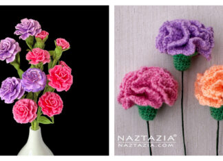 Crochet Carnation Flower Patterns for Mother's day