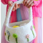 Flower Easter Basket Free Crochet Pattern