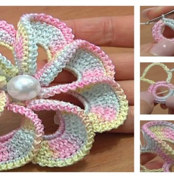 3D Spiral 8-Petal Crochet Flower Trim Around Video Tutorial