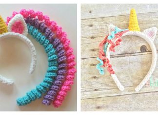 Crochet Unicorn Headband Free Pattern and Paid