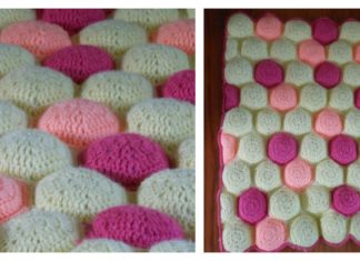 Hexi Puff Crochet Baby Quilt Free Pattern