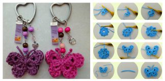 Crochet Butterfly Keychain Free Pattern