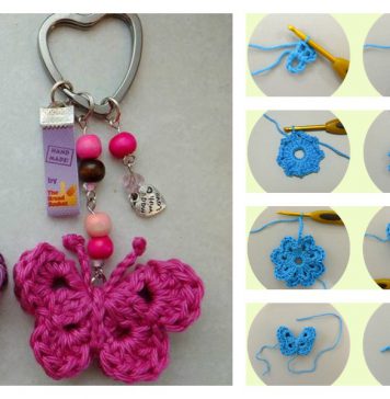 Crochet Butterfly Keychain Free Pattern
