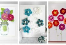 Free Flower 3D Wall Art Crochet Patterns