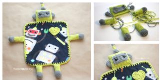 Crochet Robot Lovey Blanket Free Pattern