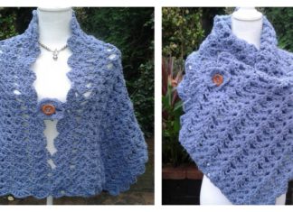 Crochet Lacy Shell Stitch Shawl Free Pattern