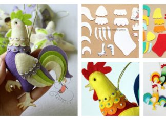 DIY Felt Rooster Ornament Craft Tutorial