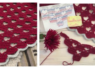 Lacy Crochet Shawl Pattern with Hearts Video Tutorial
