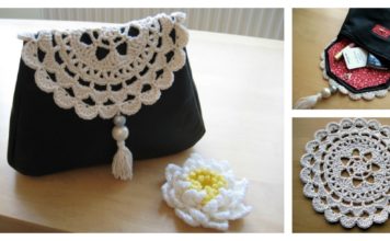 Leather & Crochet Doily Clutch Free Pattern and Tutorial