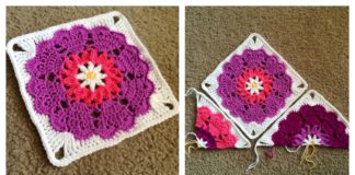 Heart Mandala Square Free Crochet Pattern