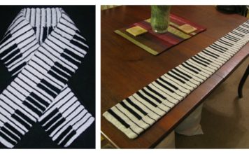 Piano Keyboard Crochet Knitting Scarf Free Pattern