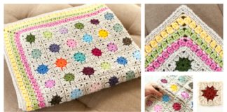 Cluster Burst Afghan Blanket Free Crochet Pattern