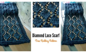 Easy Diamond Lace Scarf Free Knitting Pattern