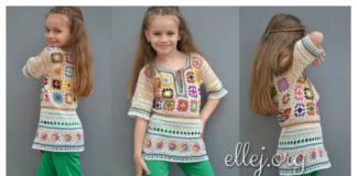 Granny Square Tunic Free Crochet Pattern and Video Tutorial