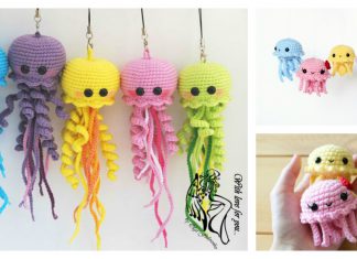 Happy Jellyfish Amigurumi Keychain Free Crochet Pattern