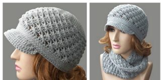 Cross-Over Long DC Newsboy Hat Free Crochet Pattern