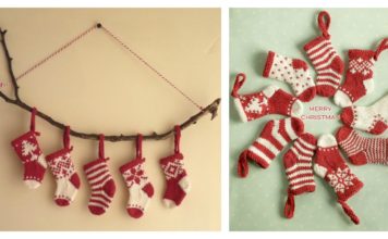 Mini Christmas Stocking Free Knitting Pattern