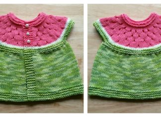 Watermelon Baby Cardigan Free Knitting Pattern