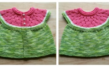 Watermelon Baby Cardigan Free Knitting Pattern