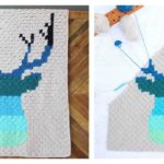 Corner to Corner Deer Afghan Blanket Free Crochet Pattern