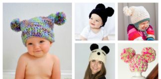 Double Pom Pom Hat Free Crochet Patterns for Beginner