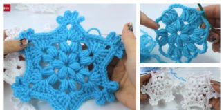 Puff Stitch Snowflake Ornament Crochet Video Tutorial