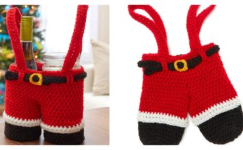 Santa Pants Gift Holder Free Crochet Pattern