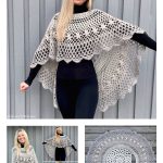 Asymmetric Mandela Circle Poncho Free Crochet Pattern