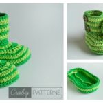 Green Zebra Baby Booties Free Crochet Pattern
