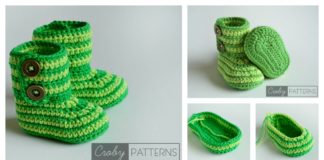 Green Zebra Baby Booties Free Crochet Pattern