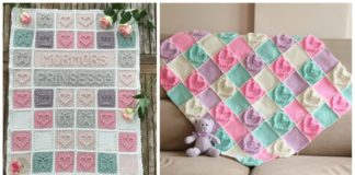 Heart Bubble Stitch Baby Blanket Free Crochet Patterns